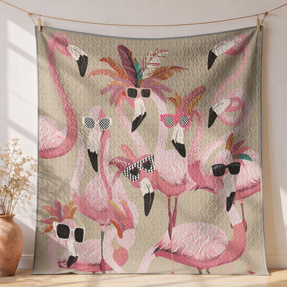 Shineful Quilt 3-Piece Set Funky Flamingo