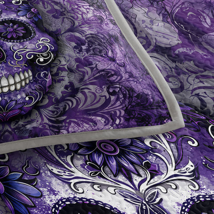 Shineful Quilt 3-Piece Set Gorgeous Mandala Skull