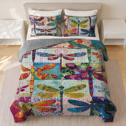 Shineful Quilt 3-Piece Set Dragonfly Harmony