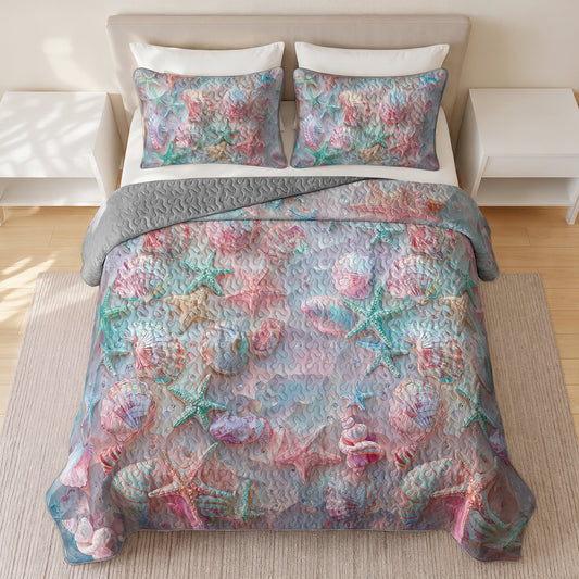 Shineful Quilt 3-Piece Set Coastal Shell