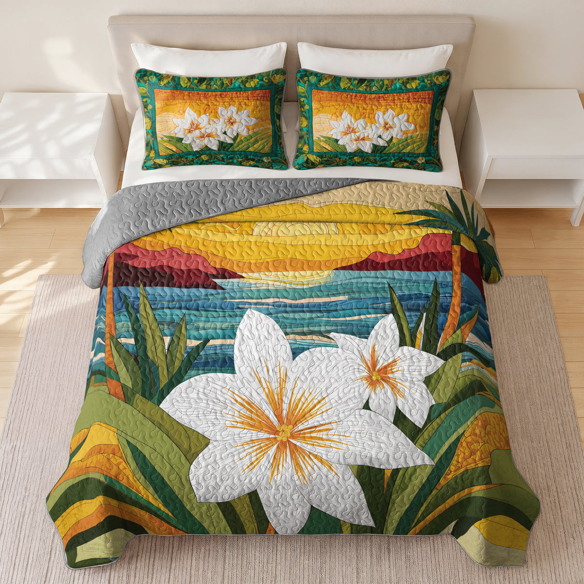Shineful Quilt 3-Piece Set Island Lily