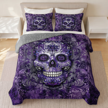 Shineful Quilt 3-Piece Set Gorgeous Mandala Skull