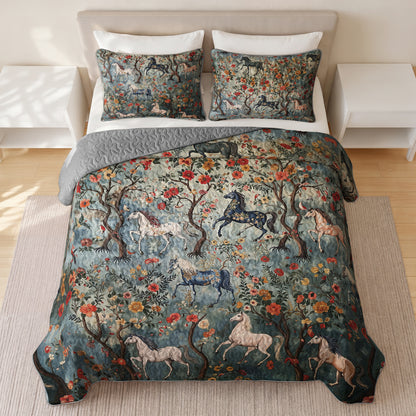 Shineful Quilt 3-Piece Set Mystical Steeds