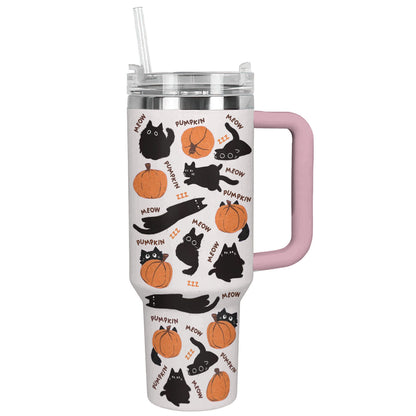 Shineful Tumbler Black Cats And Pumpkins