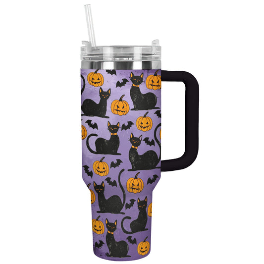Shineful Tumbler Shadowed Feline Pumpkins