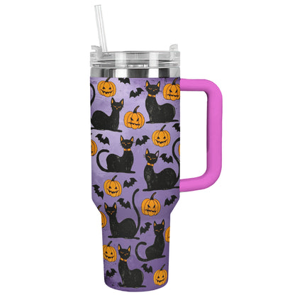 Shineful Tumbler Shadowed Feline Pumpkins