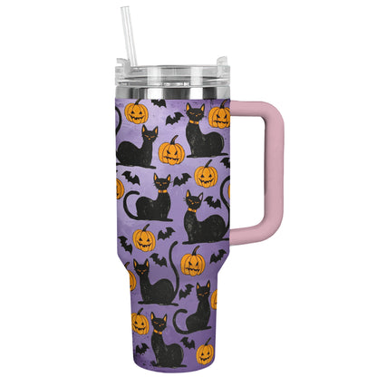 Shineful Tumbler Shadowed Feline Pumpkins