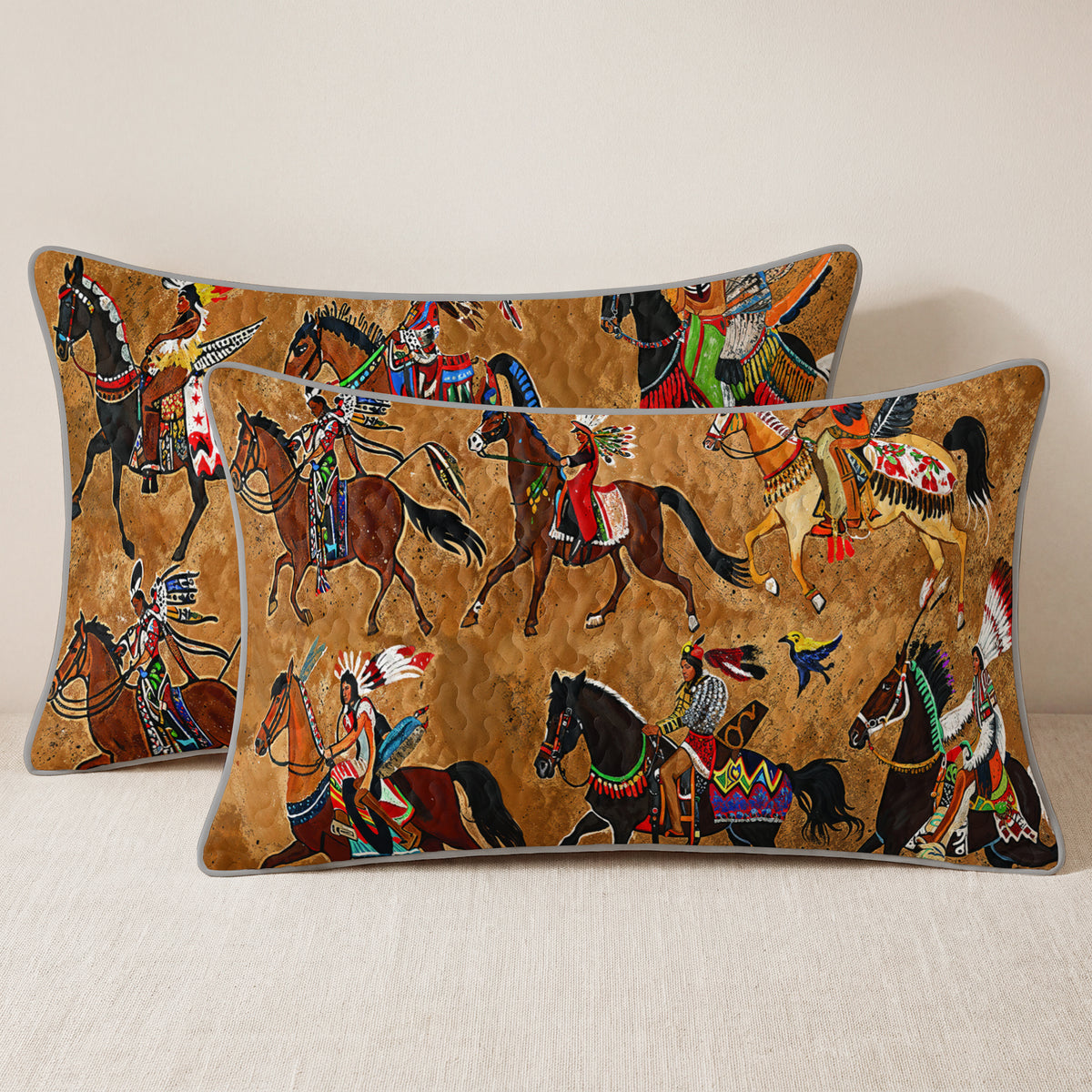 Shineful All Season Quilt 3-Piece Set Strength Native Horses
