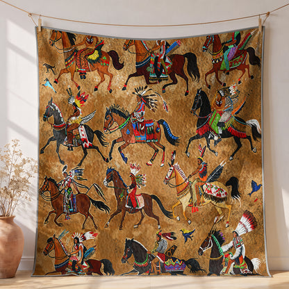 Shineful All Season Quilt 3-Piece Set Strength Native Horses
