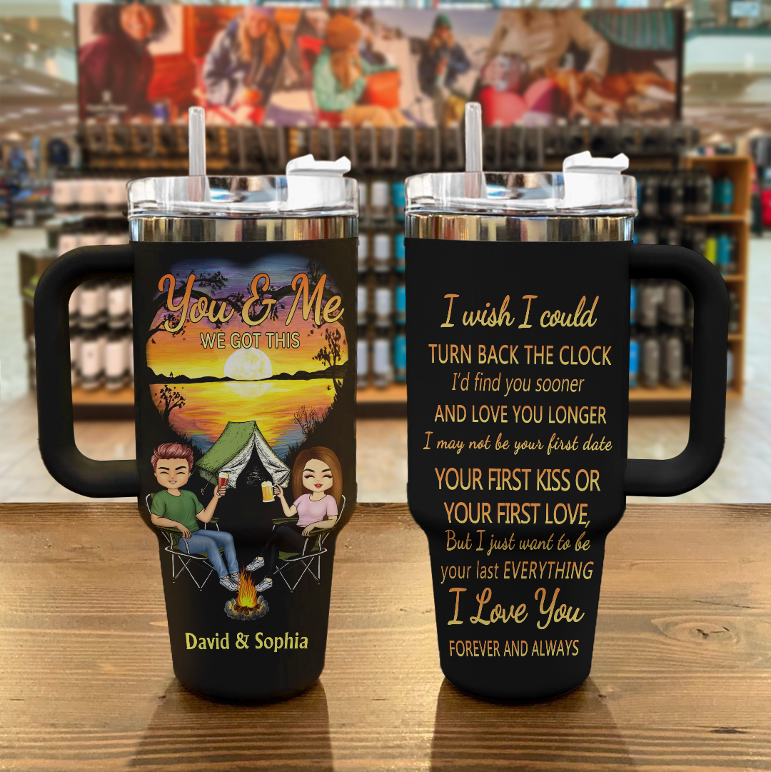 Shineful Tumbler Gift For Camping Couples - I Wish I Could Turn Back The Clock Husband Wife