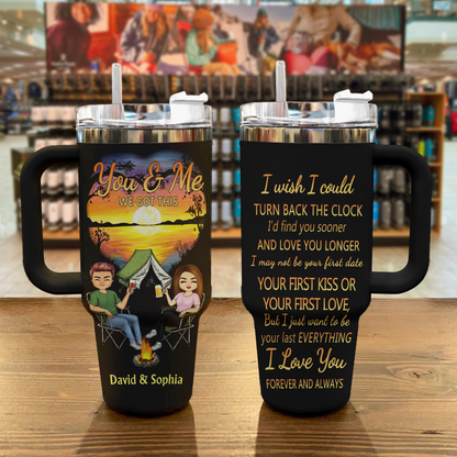 Shineful Tumbler Gift For Camping Couples - I Wish I Could Turn Back The Clock Husband Wife