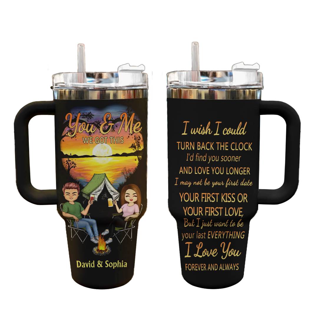 Shineful Tumbler Gift For Camping Couples - I Wish I Could Turn Back The Clock Husband Wife