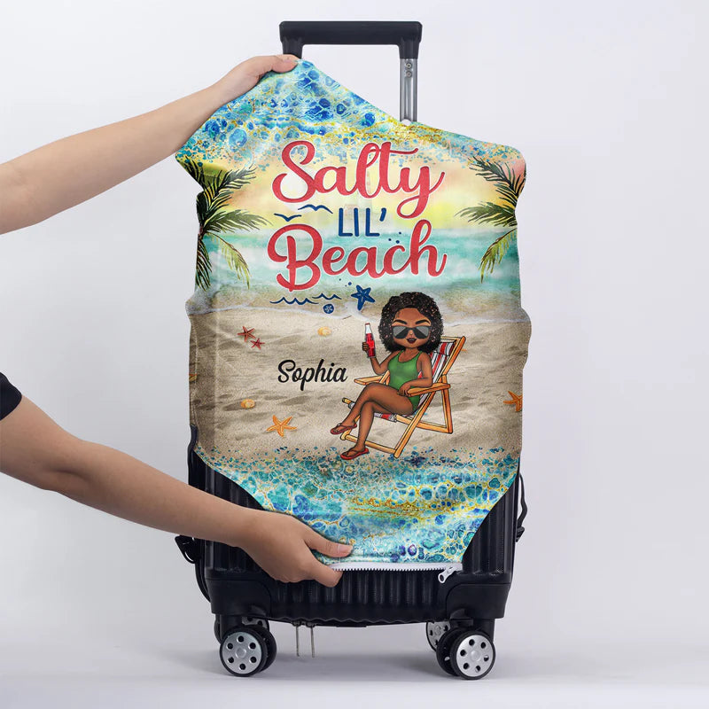 Shineful Gift For Women - Just A Girl Who Loves Beaches Traveling Personalized Luggage Cover