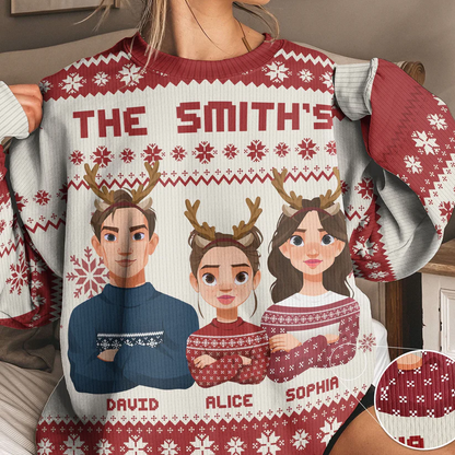 Shineful This Is Our Family - Personalized Ugly Sweater