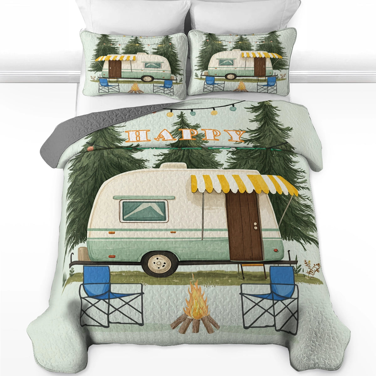 Shineful All Season Quilt 3-Piece Set - Cozy & Happy Campers