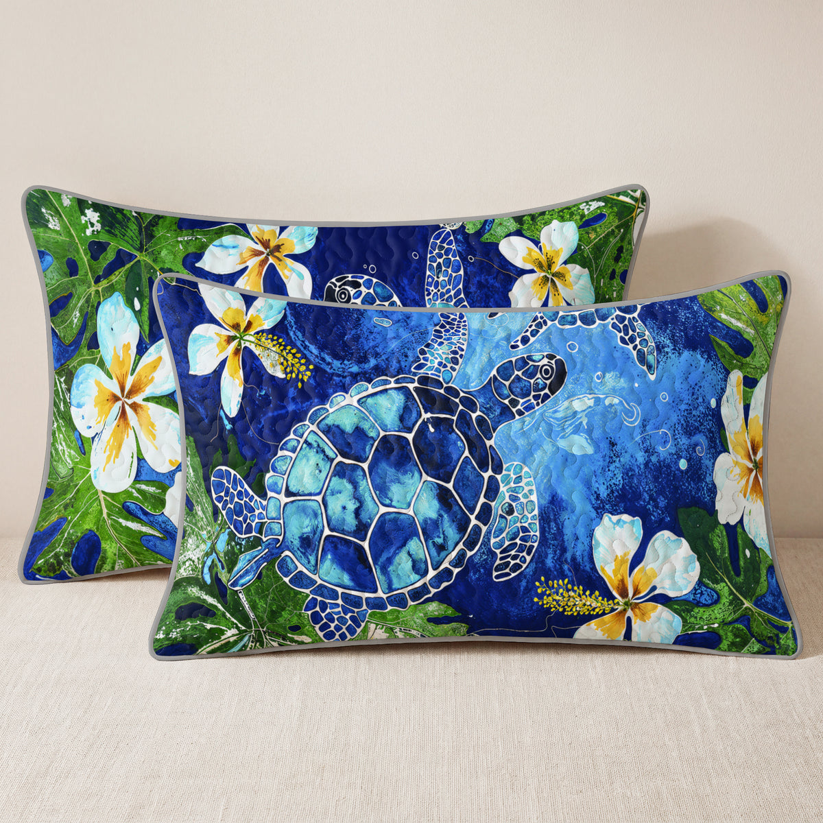 Shineful Quilt 3-Piece Set Tropical Sea Turtle Paradise