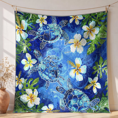 Shineful Quilt 3-Piece Set Tropical Sea Turtle Paradise