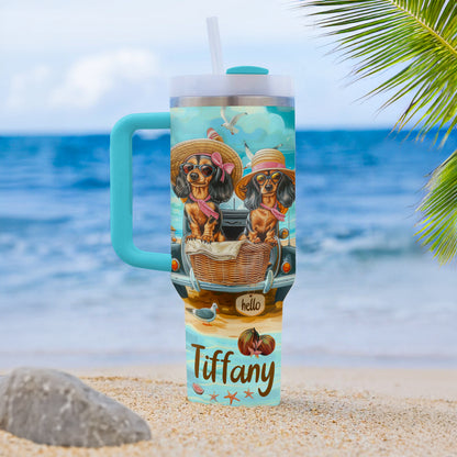 Shineful Tumbler Personalized Dachshund Sunshine Paws
