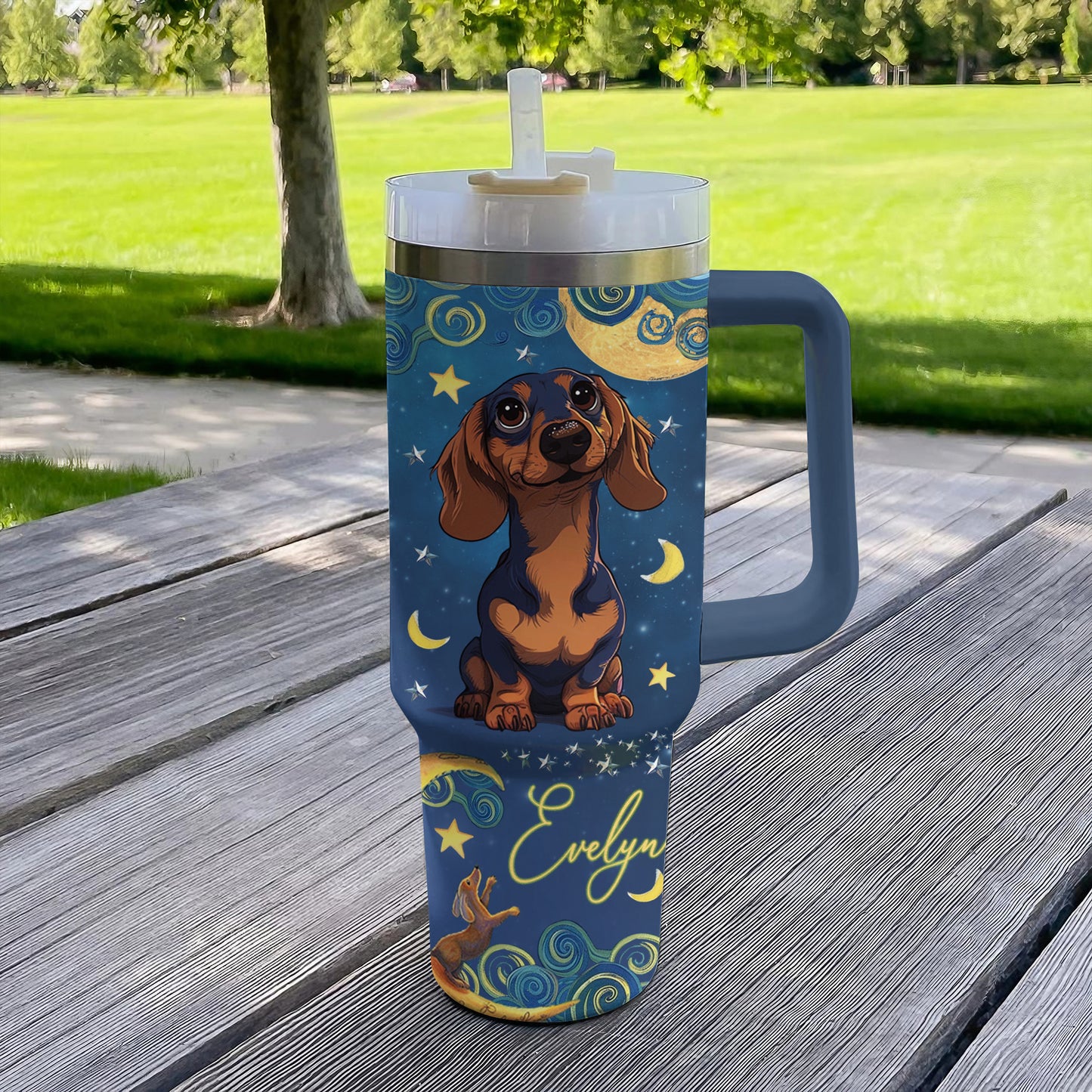 Shineful Tumbler Personalized Dachshund Starry Dreams