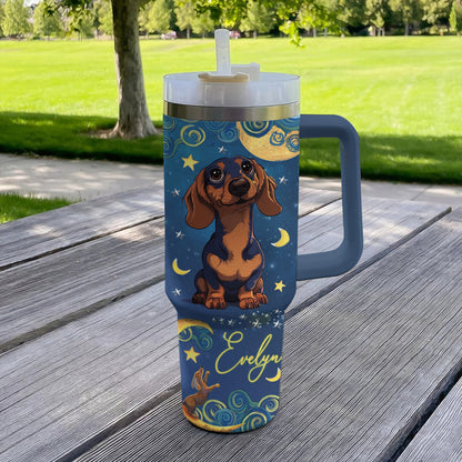 Shineful Tumbler Personalized Dachshund Starry Dreams