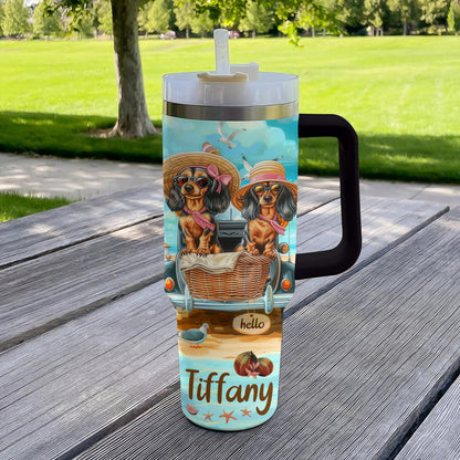 Shineful Tumbler Personalized Dachshund Sunshine Paws