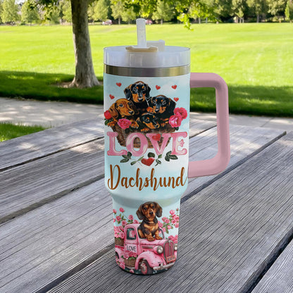 Shineful Tumbler Dachshund Basket of Love