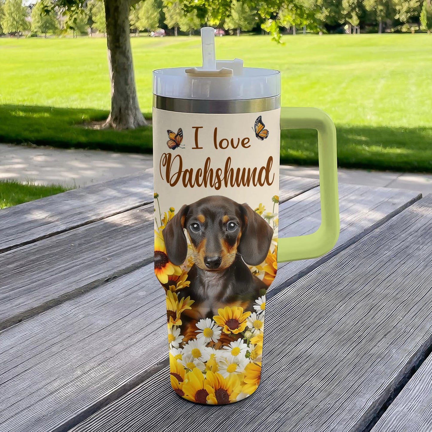 Shineful Tumbler Dachshund Sunflower Serenity