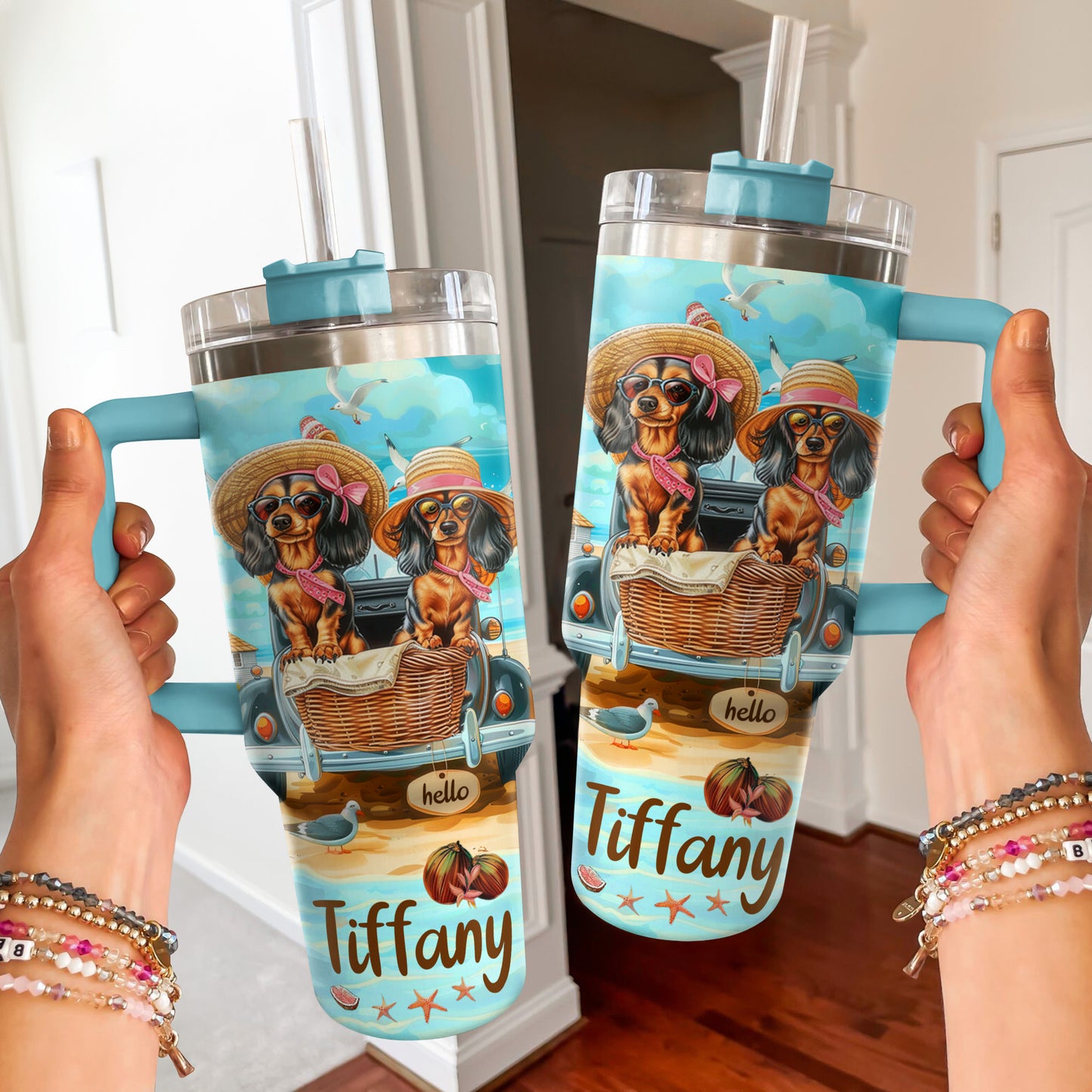 Shineful Tumbler Personalized Dachshund Sunshine Paws