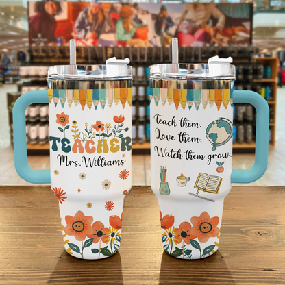 Shineful Tumbler Floral Teacher Appreciation Personalized