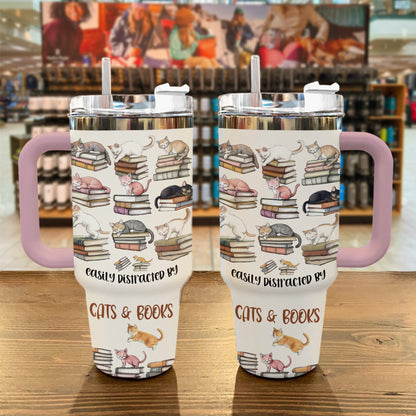 Shineful Tumbler Lovely Cats and Books