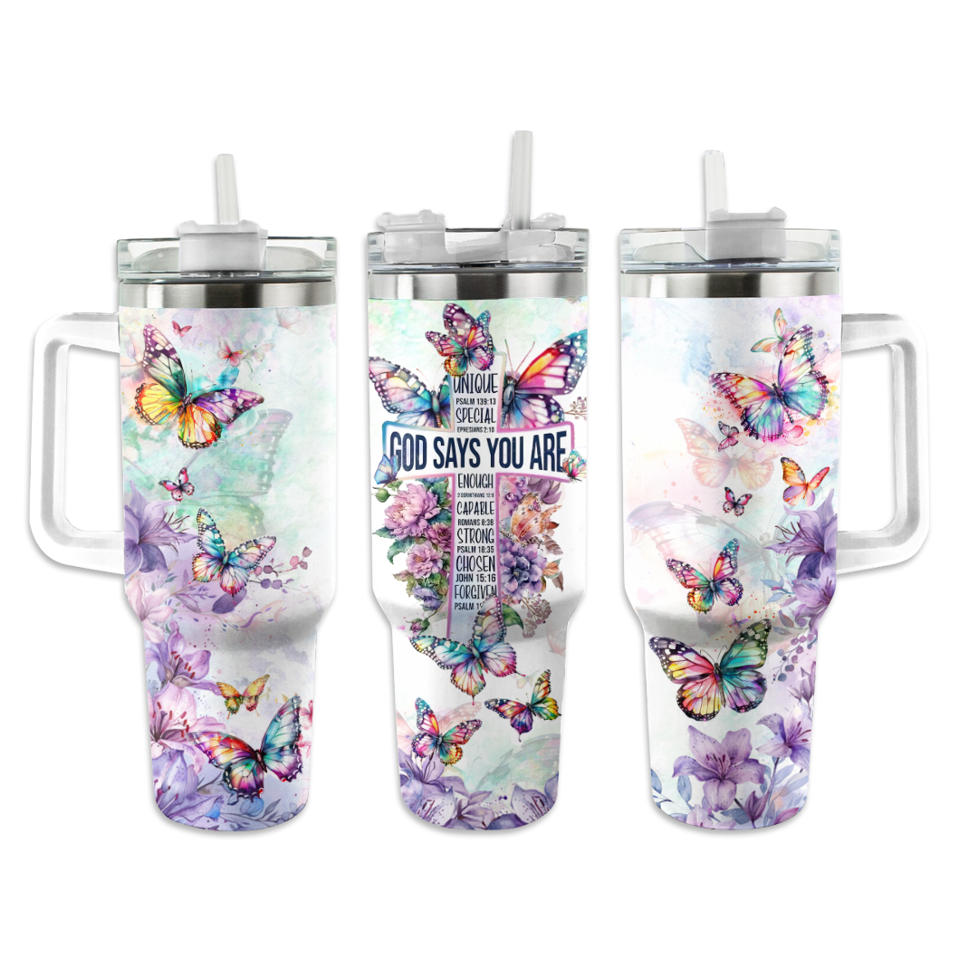 Shineful Tumbler Christian Butterfly