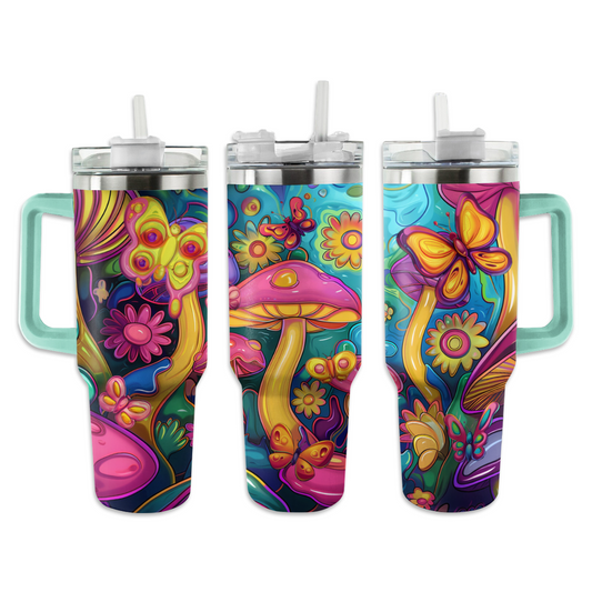 Shineful Tumbler Hippie Whimsical Butterfly Garden
