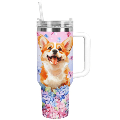 Shineful Tumbler Delight Hydrangea Corgi