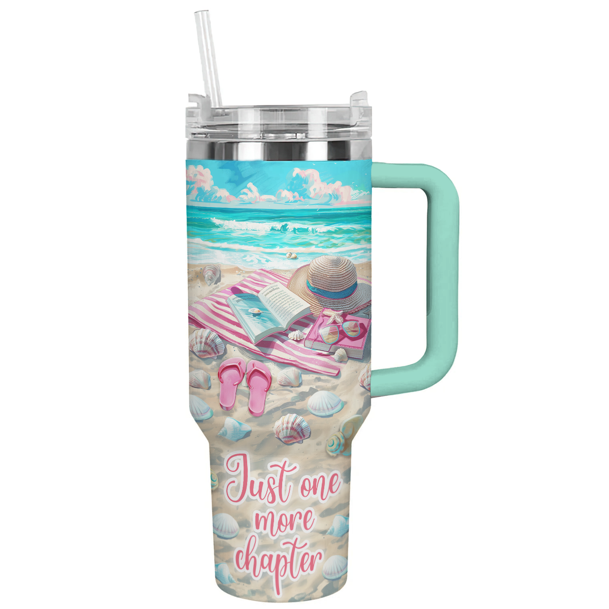 Shineful Tumbler Just One More Chapter Pink Beachy