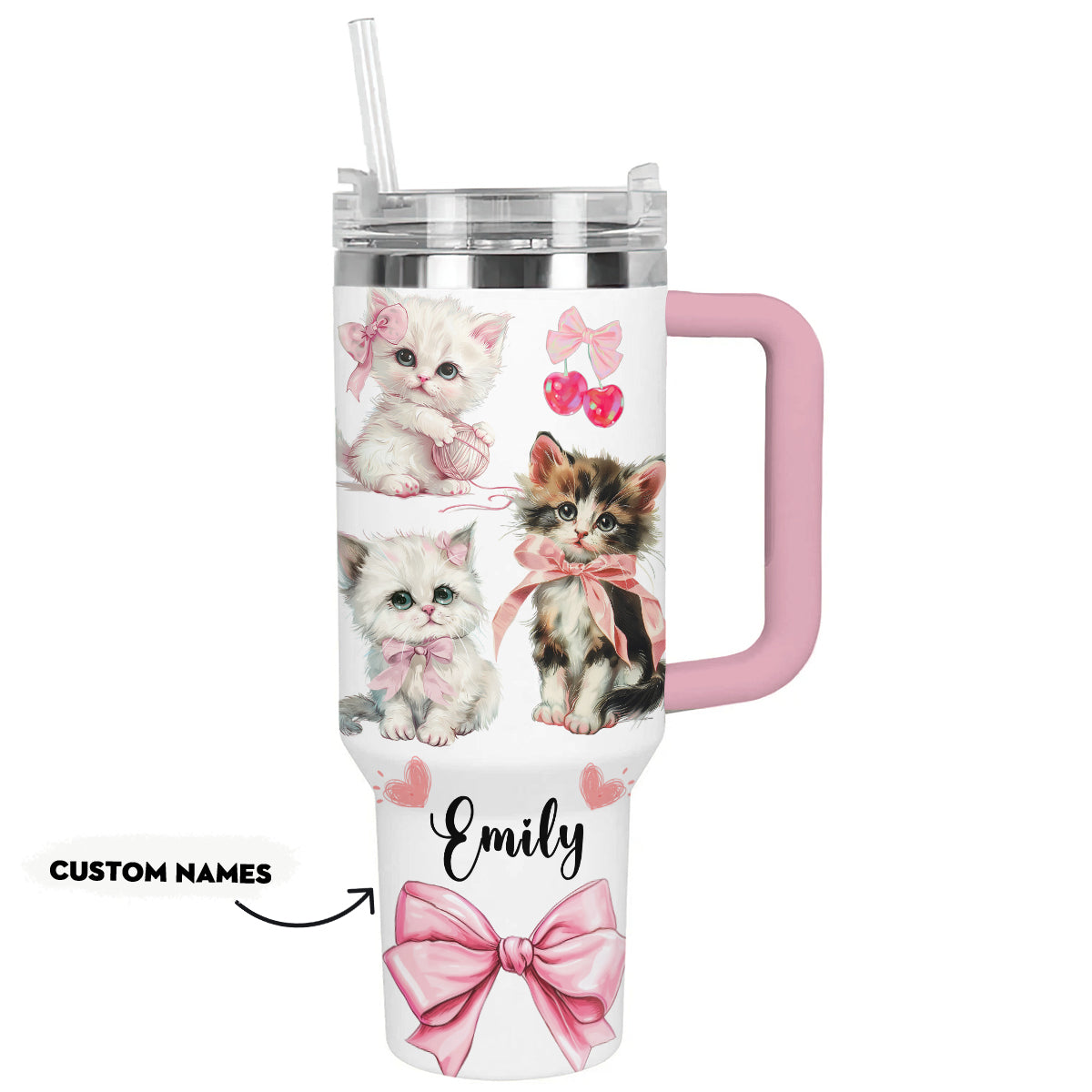 Shineful Tumbler Personalized Cat Kitty Charm Delight