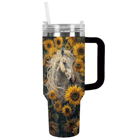 Shineful Tumbler Radiant Horse & Sunflowers