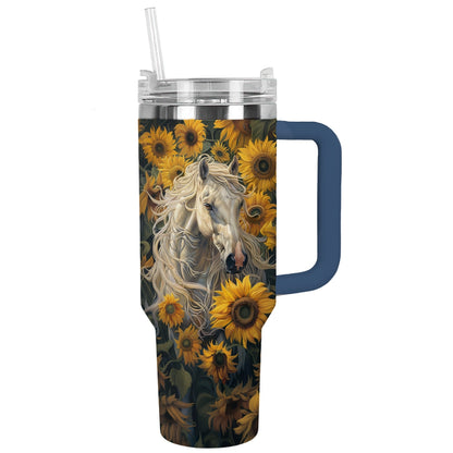 Shineful Tumbler Radiant Horse & Sunflowers