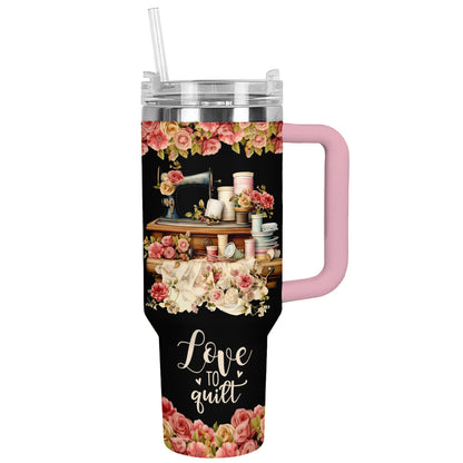 Shineful Tumbler Quilting Blooms