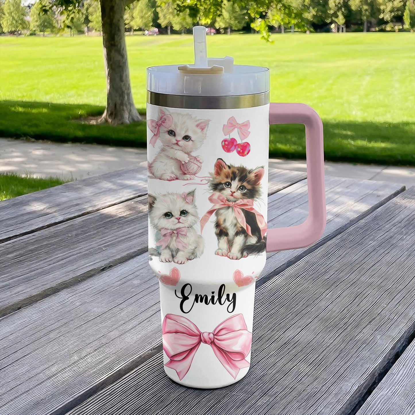 Shineful Tumbler Personalized Cat Kitty Charm Delight