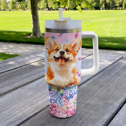 Shineful Tumbler Delight Hydrangea Corgi