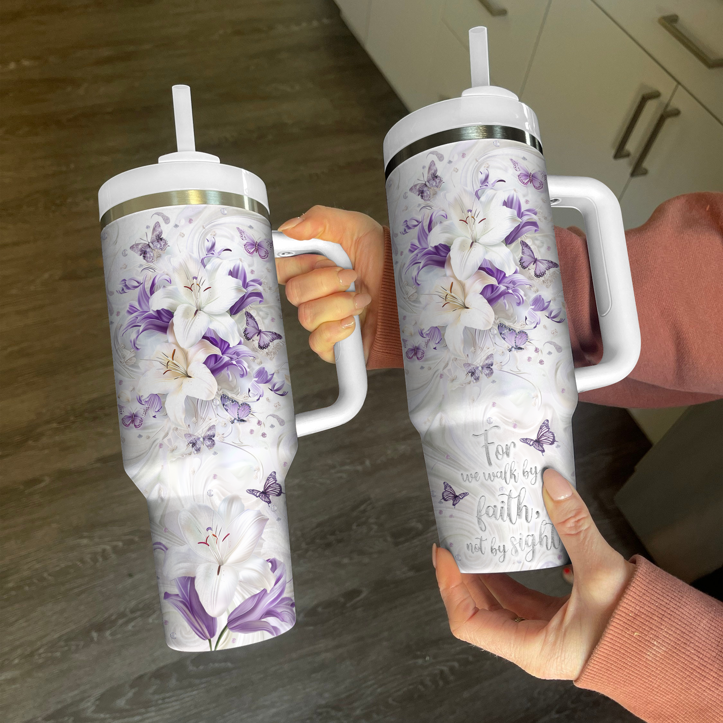 Shineful Glossy Tumbler For We Walk By Faith Not By Sight Christian