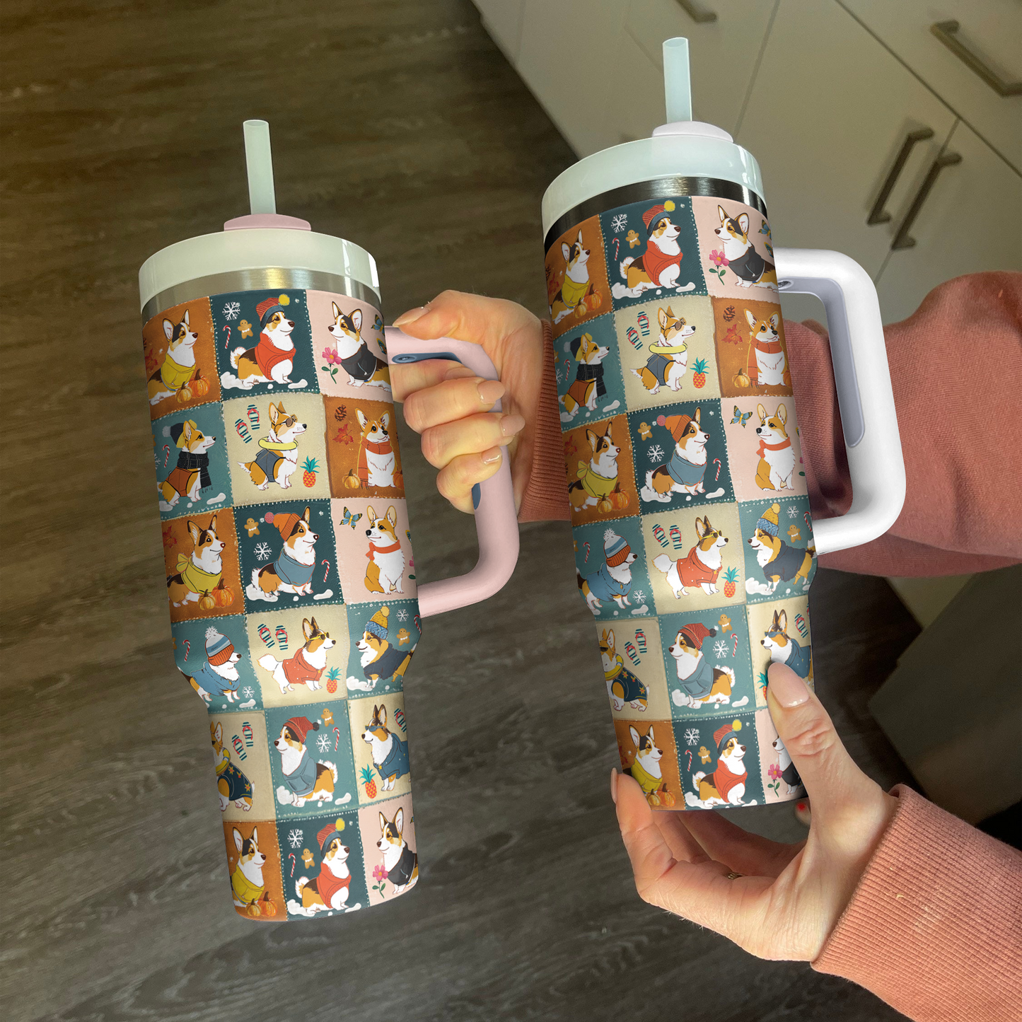 Shineful Tumbler Four Seasons Corgi Charm