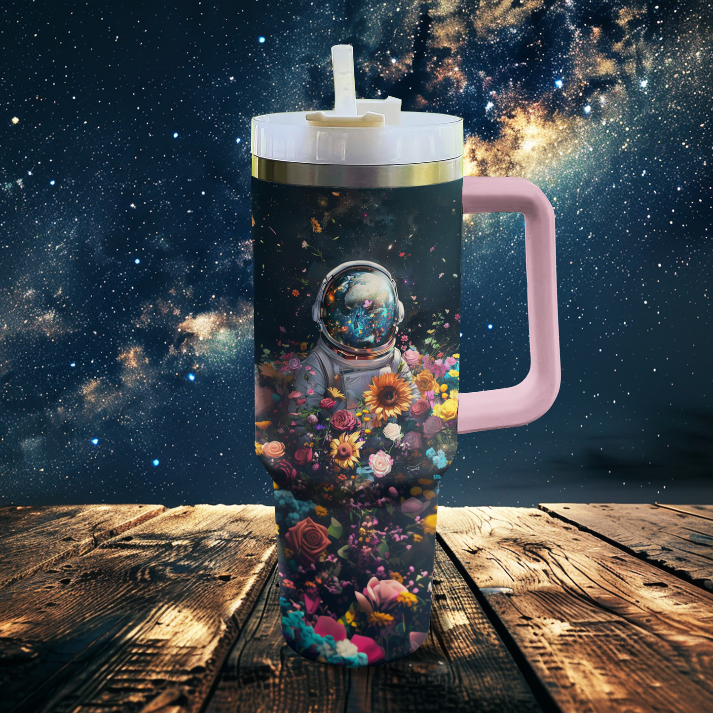 Shineful Tumbler Interstellar Astronaut Flora