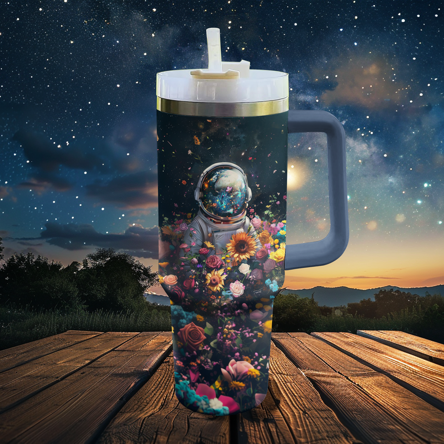 Shineful Tumbler Interstellar Astronaut Flora