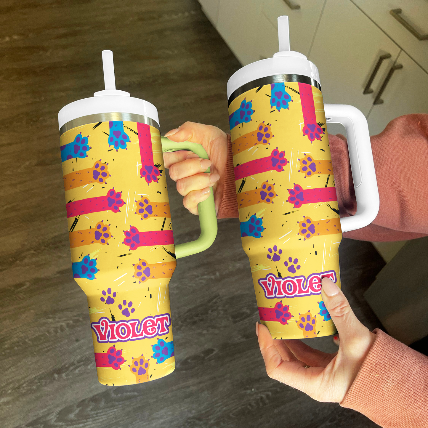 Shineful Personalized Tumbler Naughty Cat Scratch