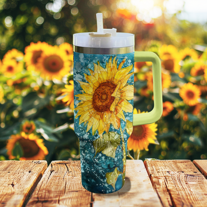Shineful Tumbler Golden Sunflower Artful Sunburst