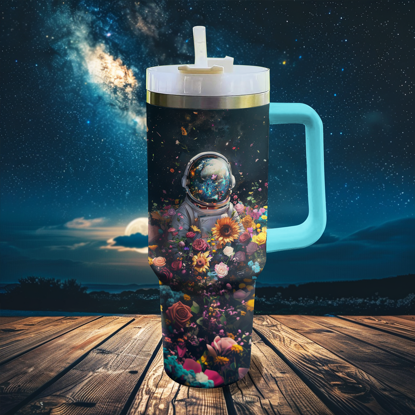 Shineful Tumbler Interstellar Astronaut Flora