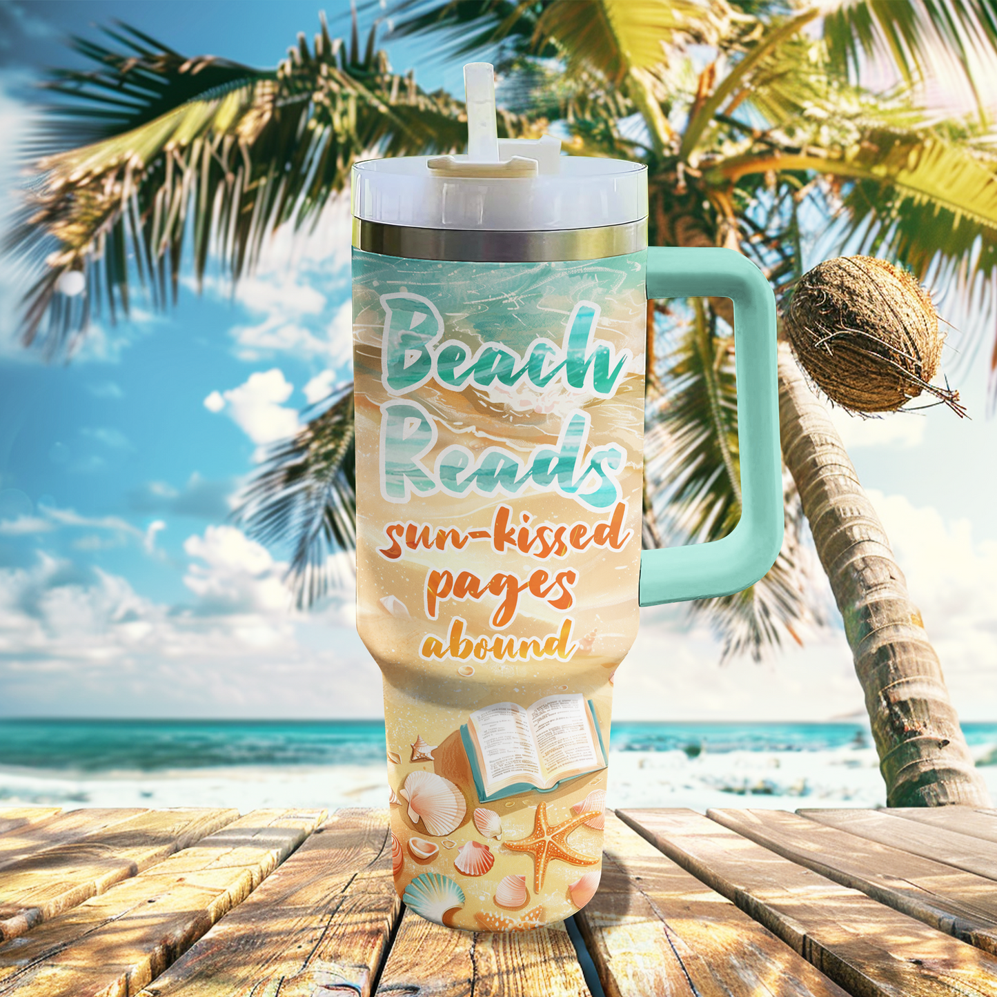 Shineful Tumbler Beach Reads Sun-kissed Pages Abound