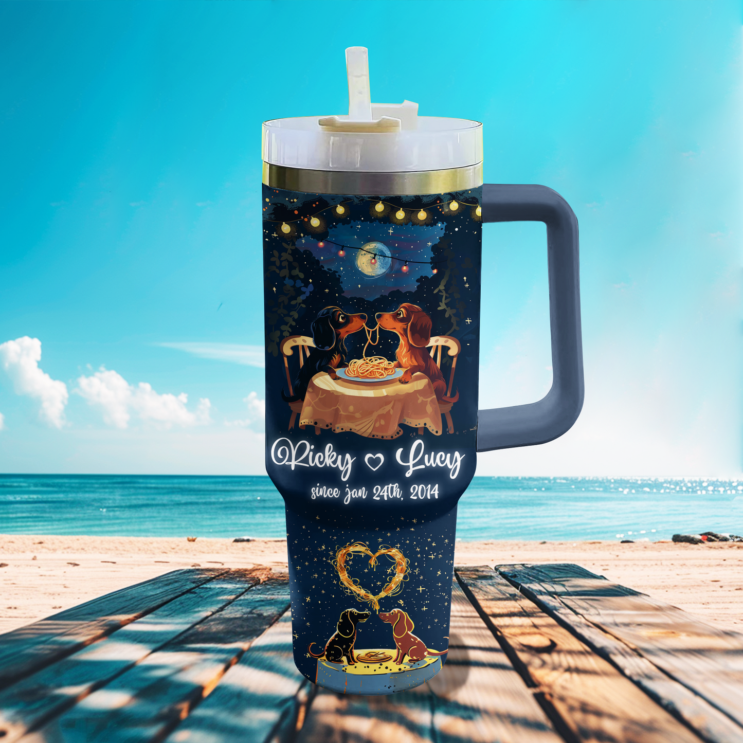 Shineful Personalized Tumbler Doxie Pasta Pals Forever