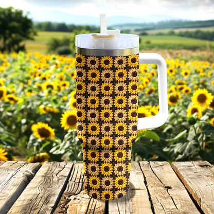 Shineful Tumbler Sunflower Pattern Granny Squares